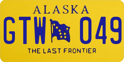 AK license plate GTW049