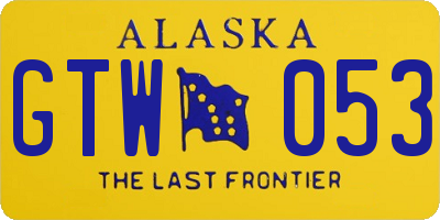 AK license plate GTW053