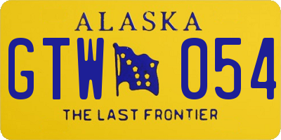 AK license plate GTW054