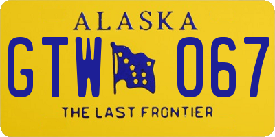 AK license plate GTW067