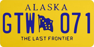 AK license plate GTW071