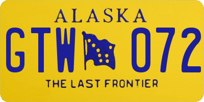 AK license plate GTW072