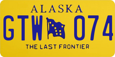 AK license plate GTW074