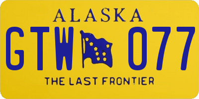 AK license plate GTW077
