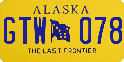 AK license plate GTW078