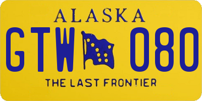 AK license plate GTW080