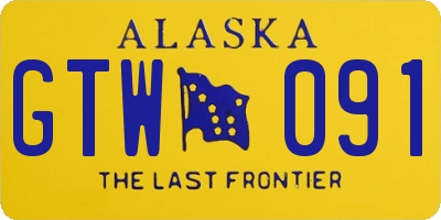 AK license plate GTW091