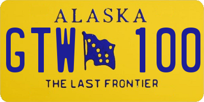 AK license plate GTW100