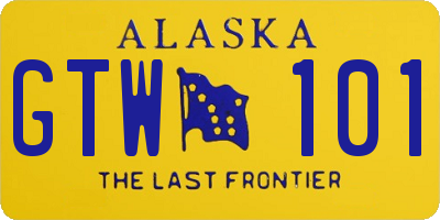 AK license plate GTW101