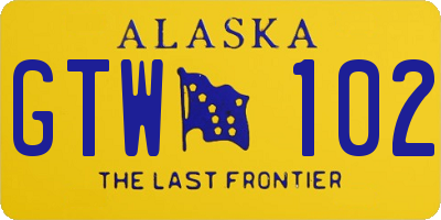 AK license plate GTW102