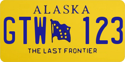 AK license plate GTW123