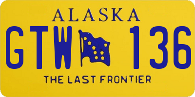 AK license plate GTW136