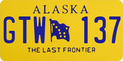 AK license plate GTW137