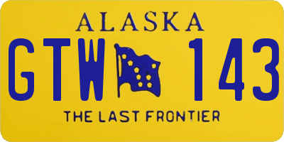 AK license plate GTW143