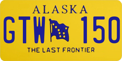 AK license plate GTW150