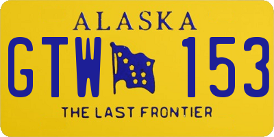 AK license plate GTW153