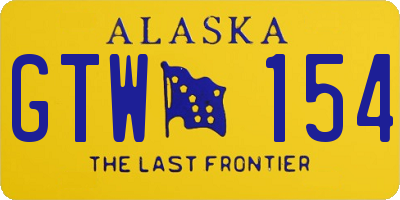 AK license plate GTW154