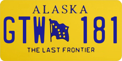 AK license plate GTW181