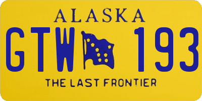 AK license plate GTW193