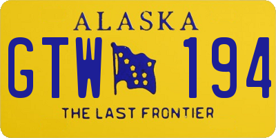 AK license plate GTW194