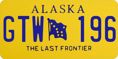 AK license plate GTW196