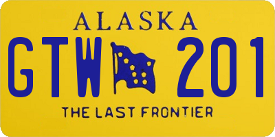 AK license plate GTW201