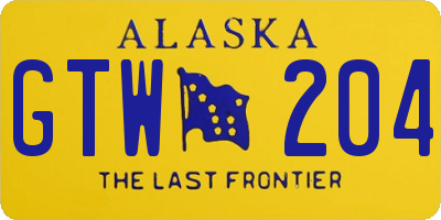 AK license plate GTW204