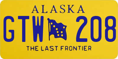 AK license plate GTW208