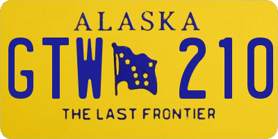 AK license plate GTW210