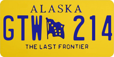 AK license plate GTW214