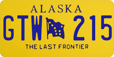 AK license plate GTW215