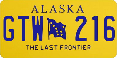 AK license plate GTW216