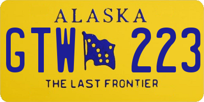 AK license plate GTW223