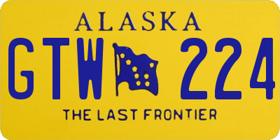 AK license plate GTW224