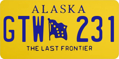 AK license plate GTW231