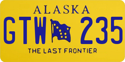 AK license plate GTW235