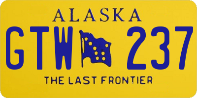 AK license plate GTW237