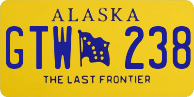 AK license plate GTW238