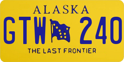 AK license plate GTW240