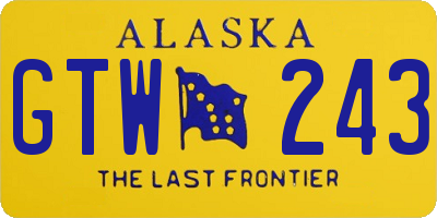 AK license plate GTW243