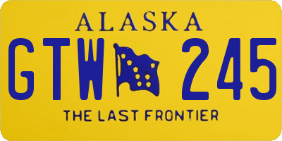 AK license plate GTW245