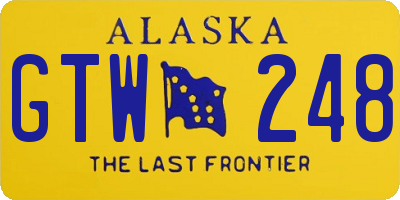 AK license plate GTW248