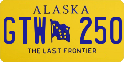 AK license plate GTW250