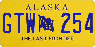 AK license plate GTW254