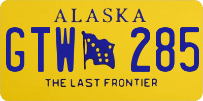 AK license plate GTW285