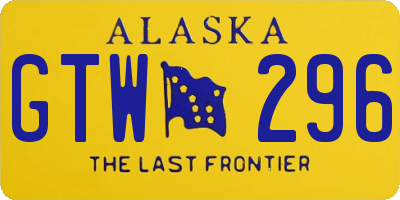 AK license plate GTW296