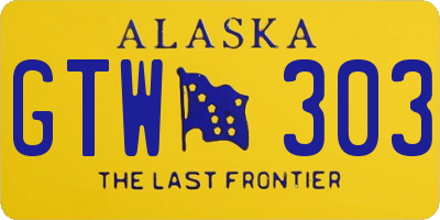 AK license plate GTW303