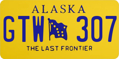 AK license plate GTW307