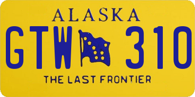 AK license plate GTW310