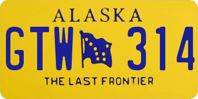 AK license plate GTW314